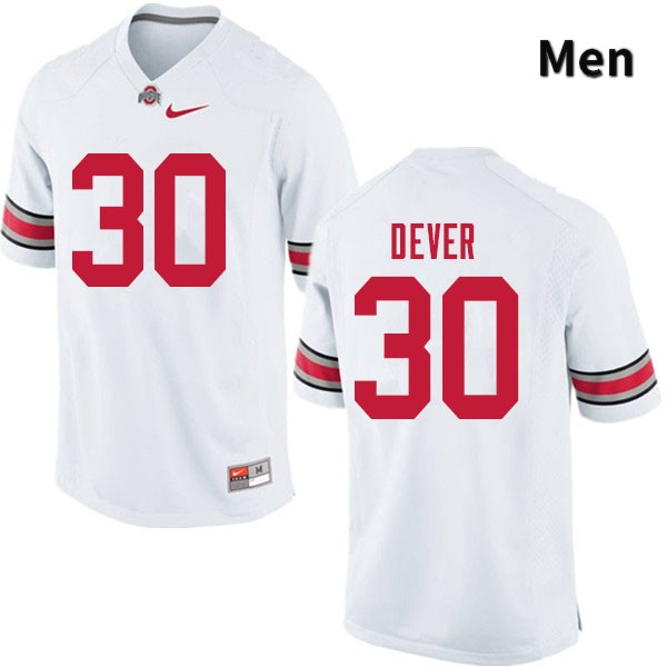 Ohio State Buckeyes Kevin Dever Men's #30 White Authentic Stitched College Football Jersey